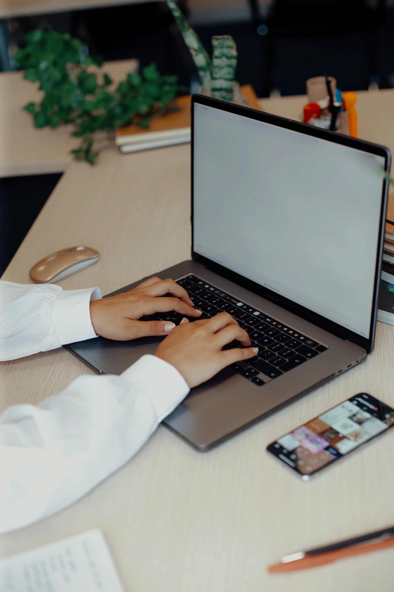 young woman typing on keyboard at desk 2023 11 27 05 23 33 utc result 11zon